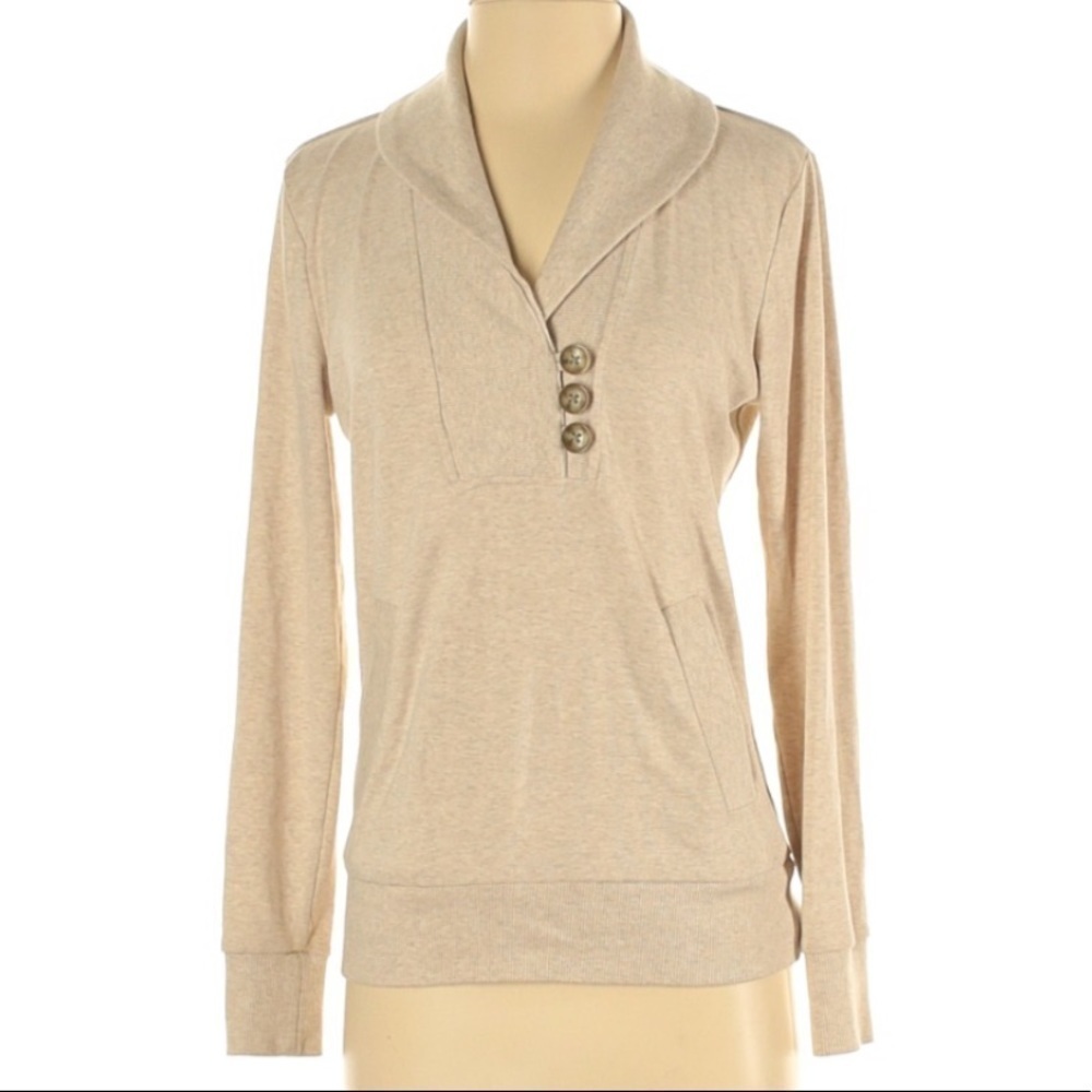 Banana Republic Cream Shawl Collar Knit Pullover sweater small women’s